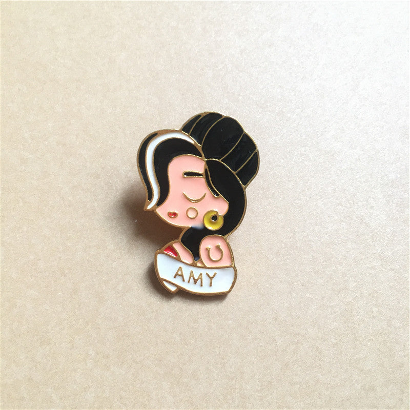 Alloy Korean girl brooch (Minimo de Compra 2)  MIC-ChenR005