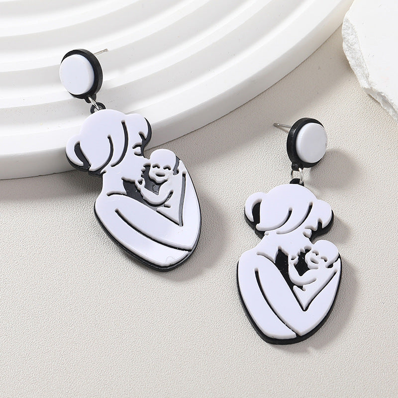 Acrylic Mom Baby Earrings MIC-KaiQ008