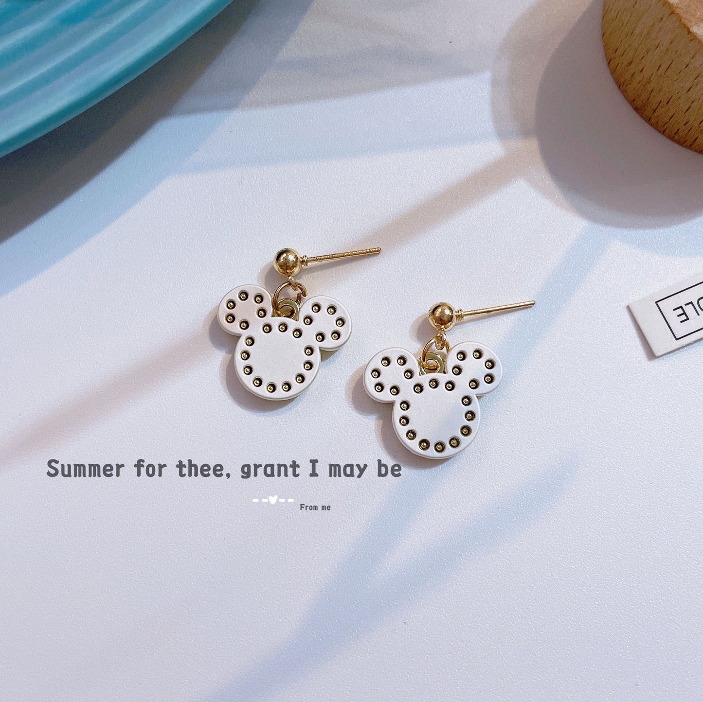 Alloy cute little bear head earrings MIC-KaL010