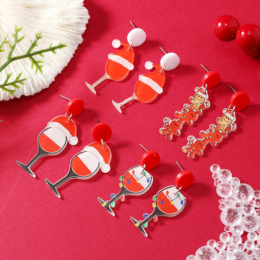 Alloy Christmas themed series earrings MIC-DuoH004