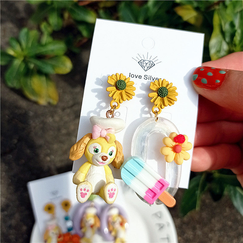 Alloy cartoon cute Duffy bear earrings MYA-XingJ071