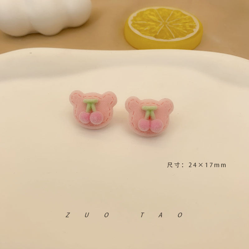 Flocking New Love Flower Earrings MIC-XingW005