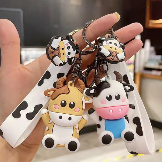 Keychain PVC Cute Cartoon Cows Metal Pendant Minimo de compra 2 ZhenT002