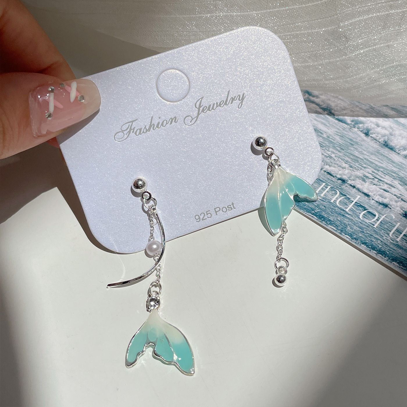 Alloy Ocean Series Blue Earrings MIC-ShuangX045