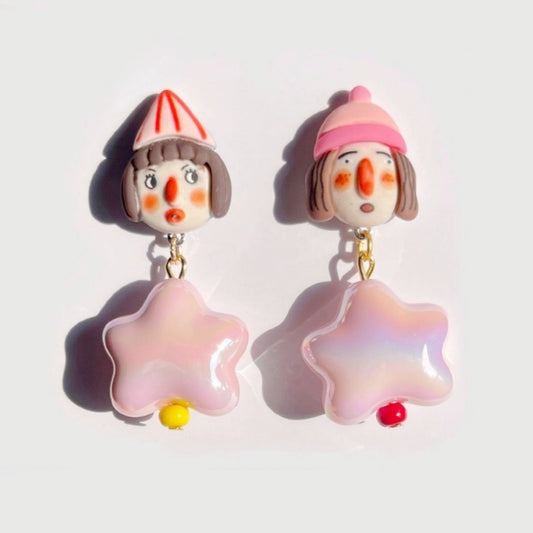 Alloy resin dopamine colored graffiti earrings (Minimo de compra 5) MYA-AoY015