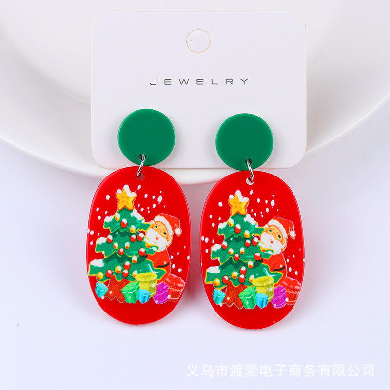 Acrylic Christmas Cartoon Gift Socks Earrings MIC-DuA099