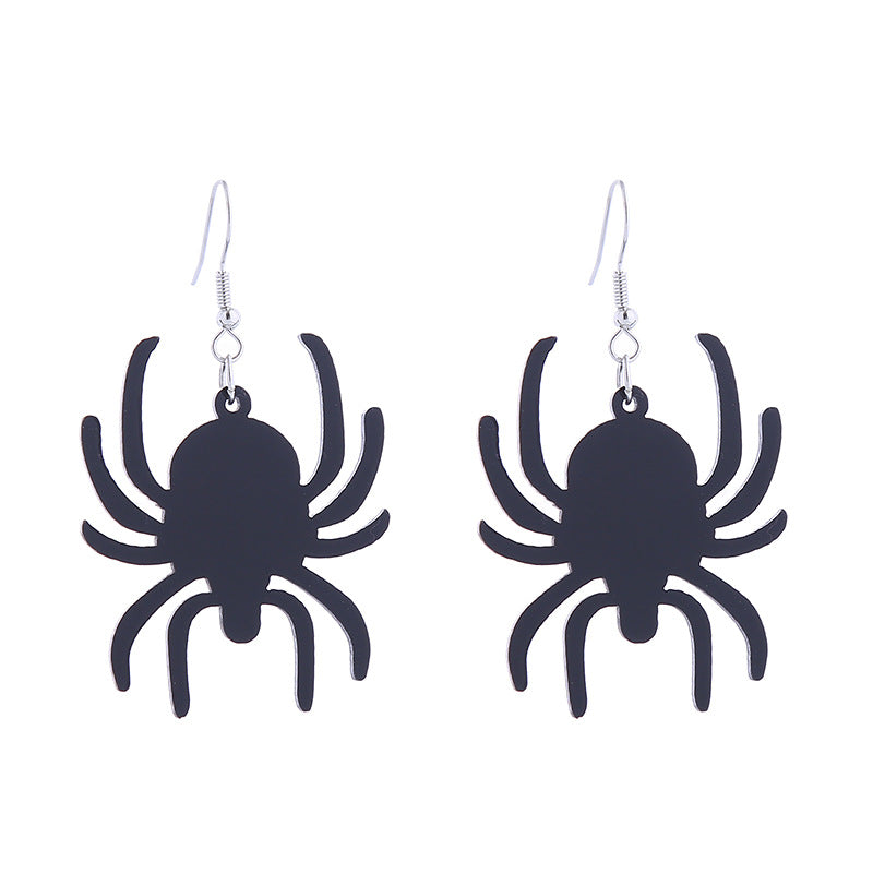 Acrylic Spider Web Ghost House Earrings (Minimo de Compra 2) MIC-ChouT035