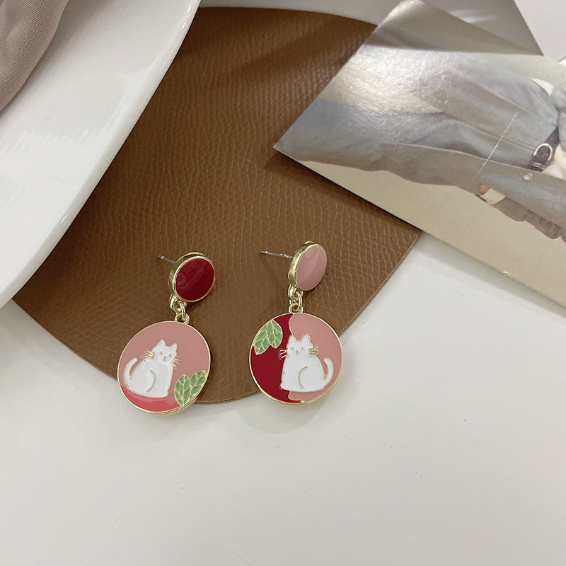 Alloy Summer Asymmetric Cat Earrings (Minimo de compra 2) MIC-FuZ013