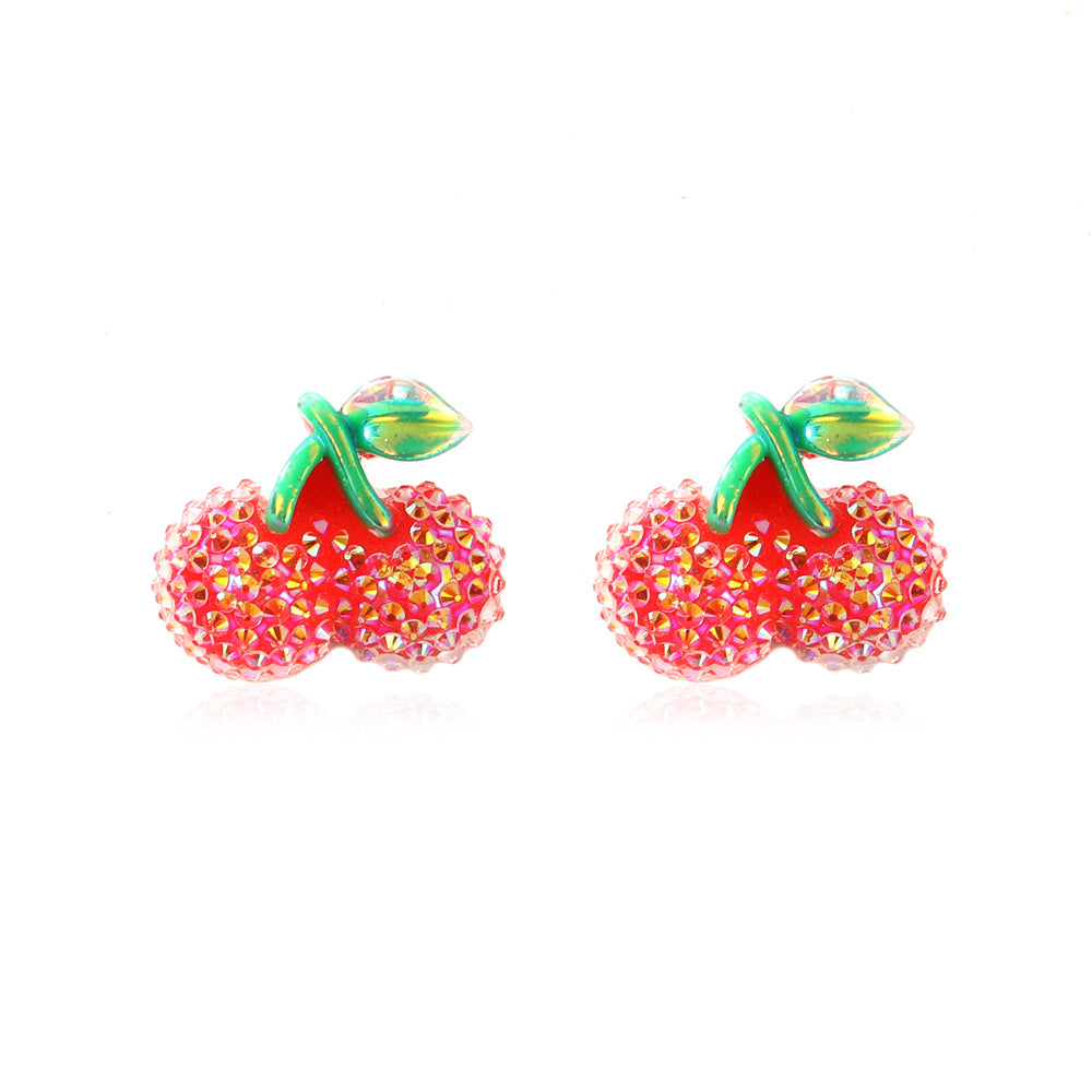 Alloy cartoon fruit bear earrings MIC-MaiD006