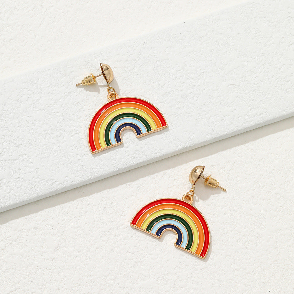 Acrylic cartoon rainbow earrings (Minimo de compra 2) MYA-YiD033