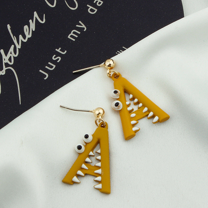 Alloy letter crocodile earrings MYA-XinT015