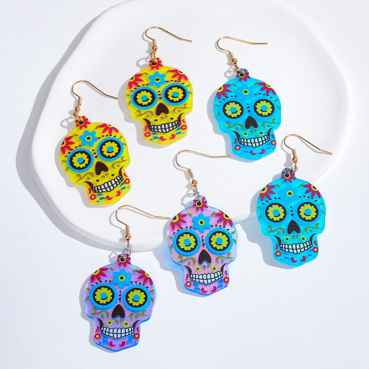 Acrylic skull earrings (Minimo de compra 2) MIC-AnD010