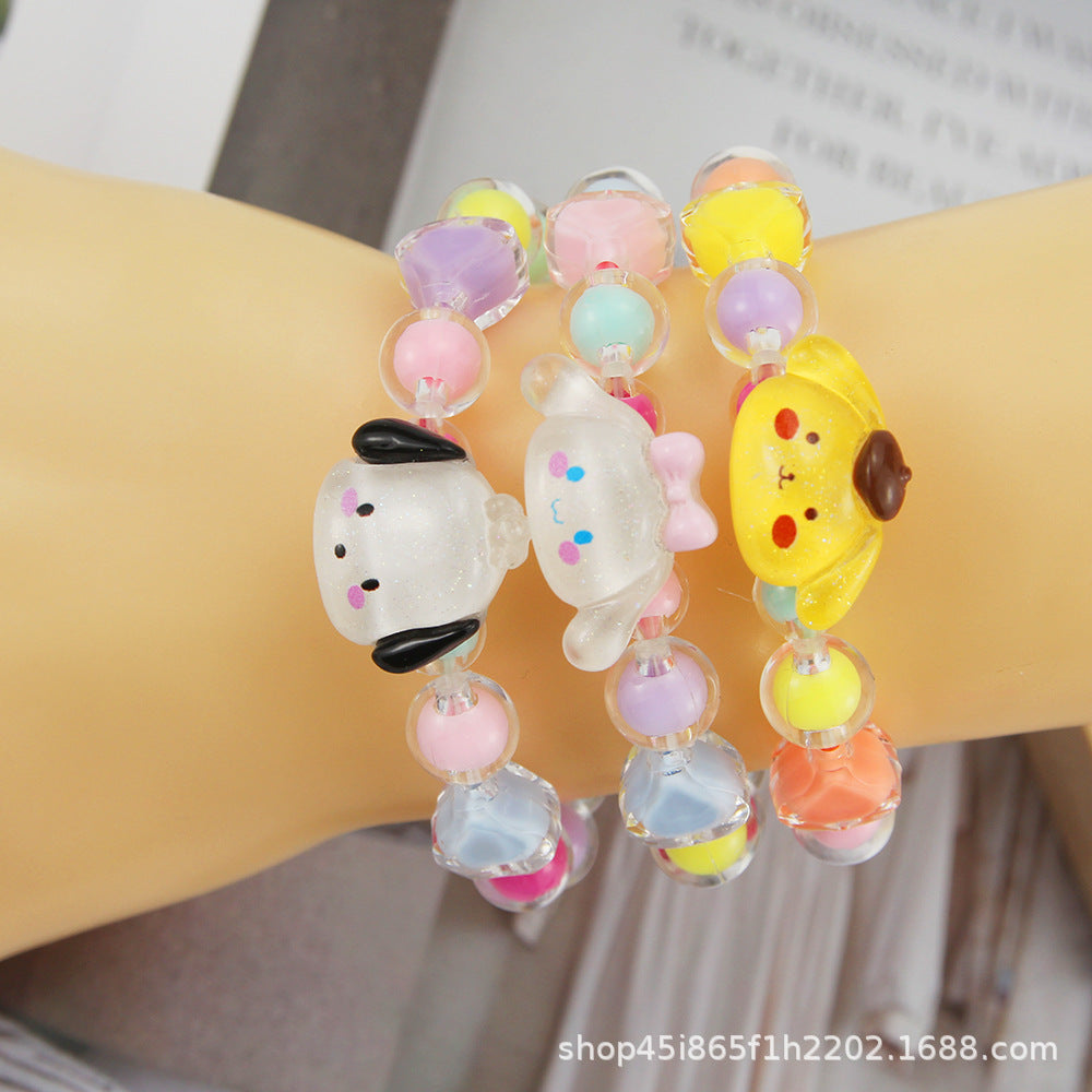 Alloy jelly colored bead bracelet MIC-QiX002