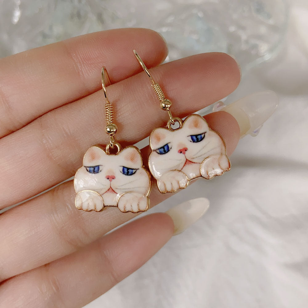 Acrylic cartoon cat earrings (Minimo de compra 2) MYA-YiD035