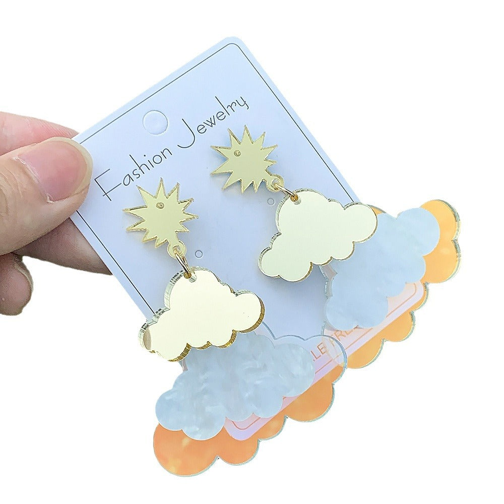 Alloy Illusionary Cloud Earrings (Minimo de compra 2) MIC-ManT030