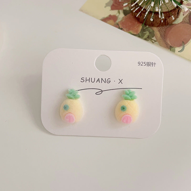 Acrylic flocked cute earrings (Minimo de Compra 2) MYA-ShuangX032