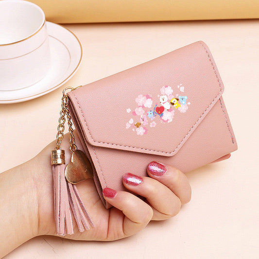 PU card bag tassel short wallet MIC-XingY012