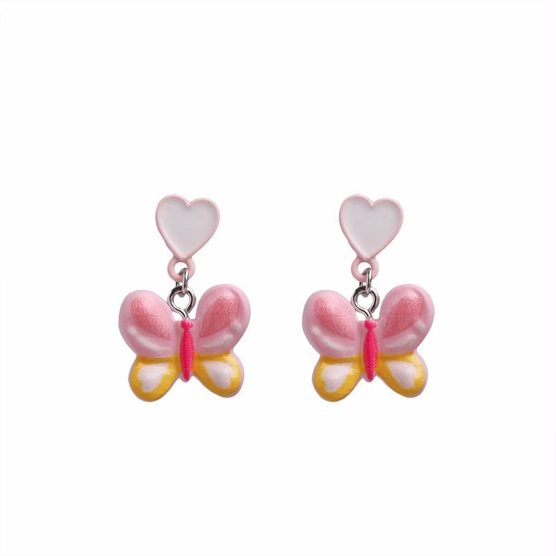 Alloy colored butterfly earrings (Minimo de Compra 3) MIC-HanY019