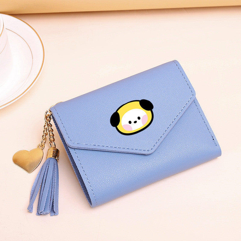 PU card bag tassel short wallet MIC-XingY016