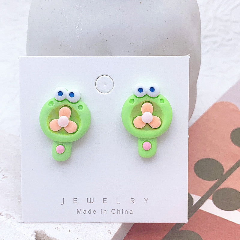 Resin Colored Peach Heart Earrings  (Minimo de Compra 2) MIC-ShiJ003