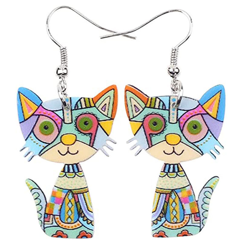 Acrylic New Colored Cat Earrings (Minimo de Compra 10)  MIC-YuQ008