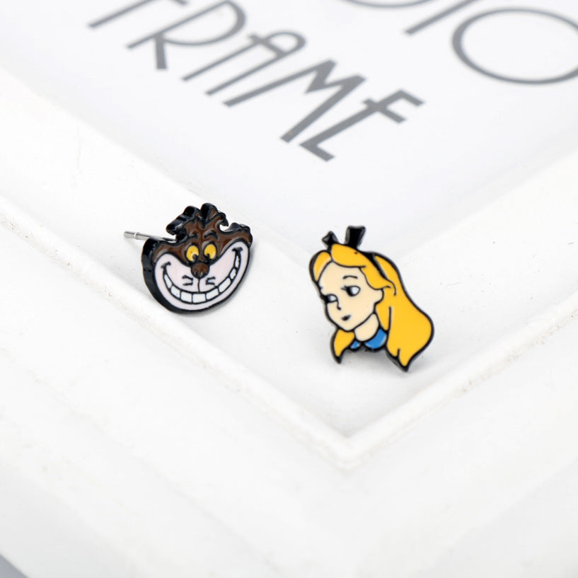 Alloy cartoon Alice new earrings AiW038