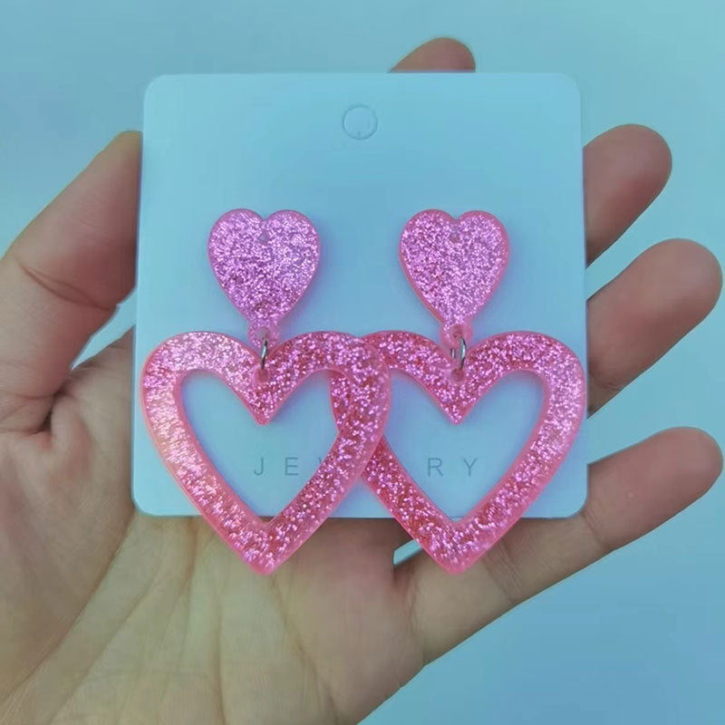 Acrylic Love Human Head Earrings (Minimo de Compra 12) MIC-QiuS007