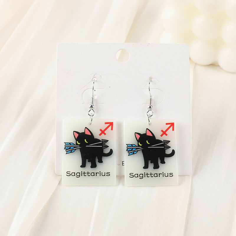 Acrylic constellation luminous cat earrings (Minimo de Compra 2) MYA-YueZ002