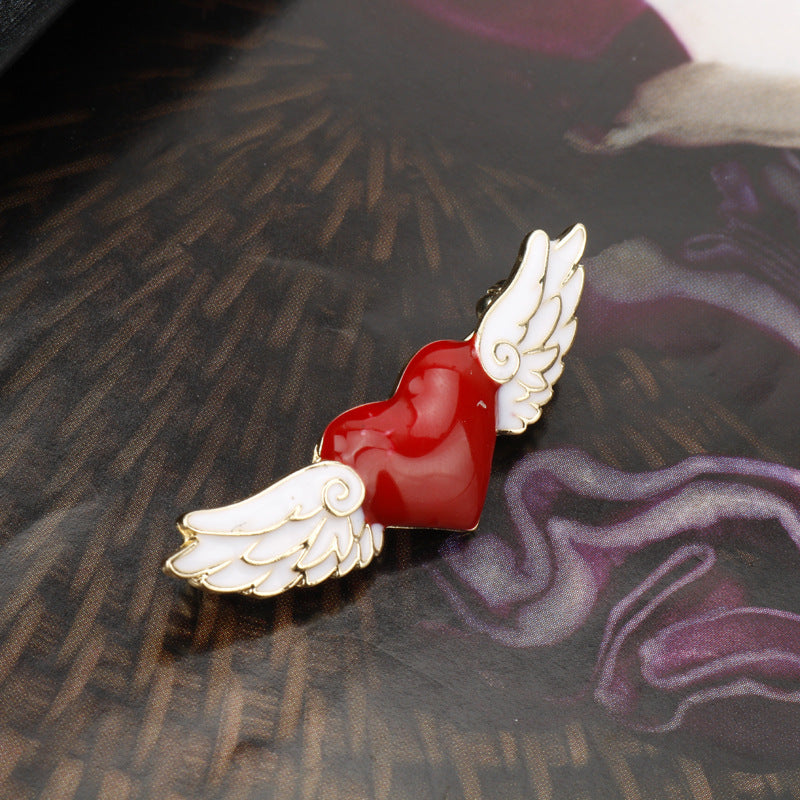 Alloy Angel Wings Love Brooch MIC-AiWen030