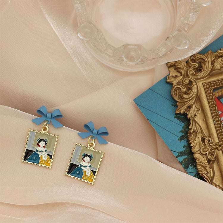 Alloy stamp geometric cartoon earrings MIC-QingJ048