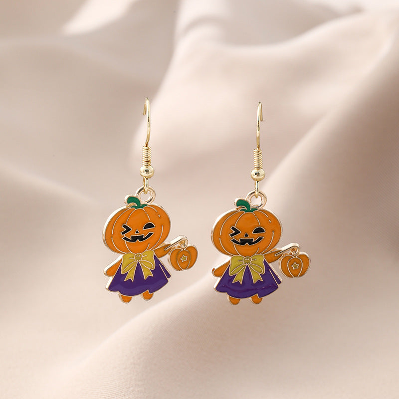 Metal Ghost Face Skeleton Earrings (Minimo de Compra 2) MIC-QingH004