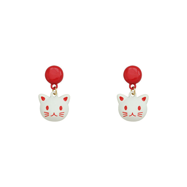 Acrylic White Art Painted Earrings MIC-QingJ014