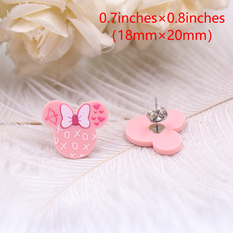 Acrylic love bow earrings Minimo de compra 5 MIC-XiaoY009