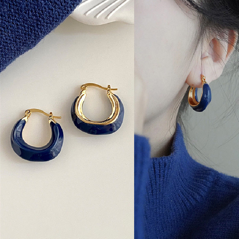 Alloy blue series earrings MYA-DieD001