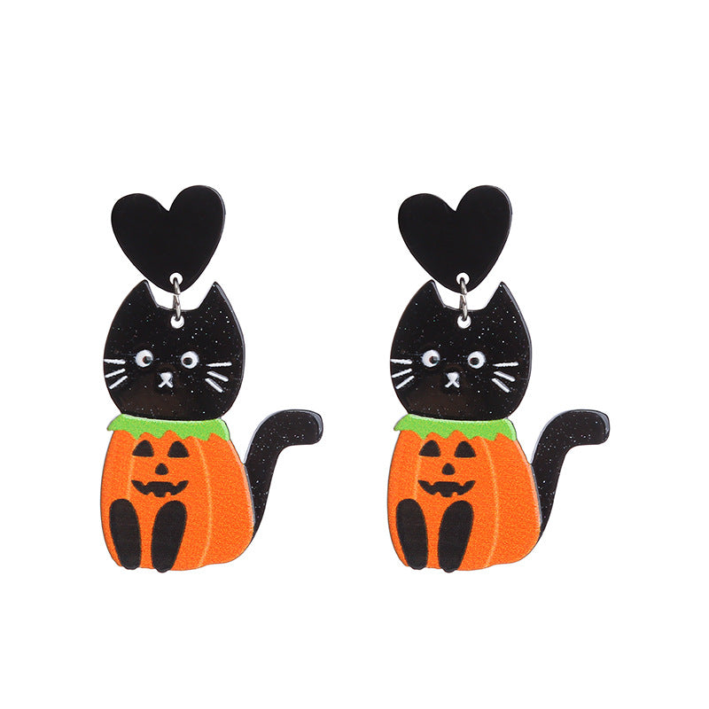 Acrylic Pumpkin Skeleton Ghost Earrings (Minimo de Compra 2) MIC-ChouT039