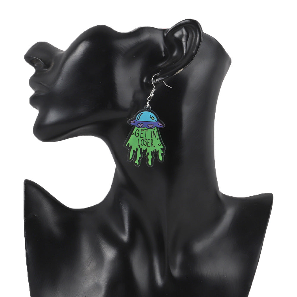 Acrylic alien earrings MIC-ChouD031