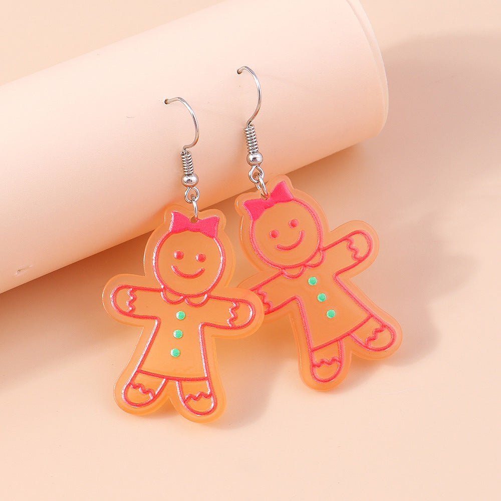 Acrylic cartoon gingerbread human earrings (Minimo de Compra 2) MYA-YueS003