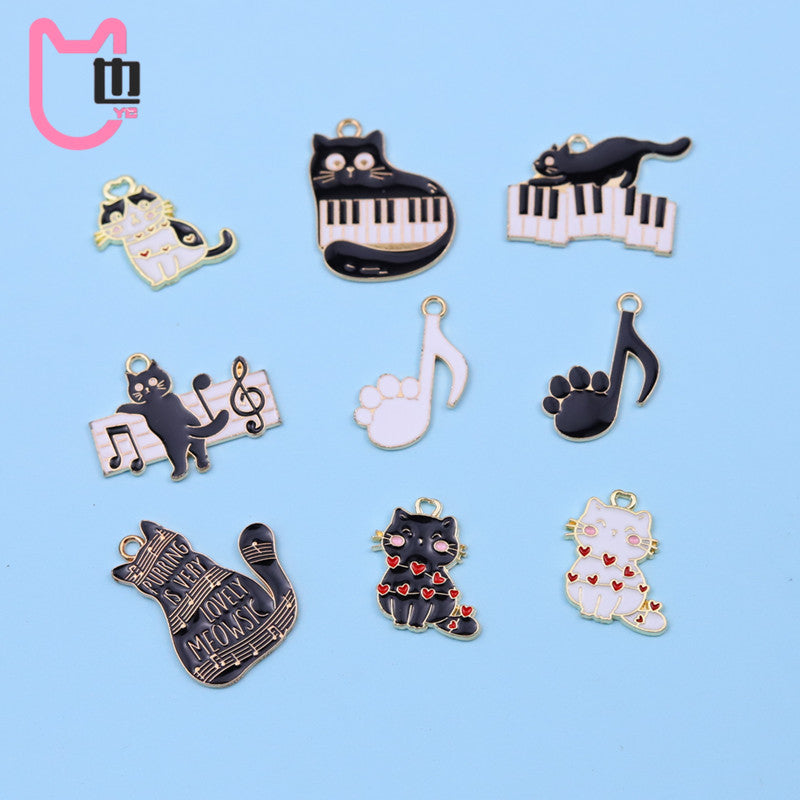 Alloy cartoon cute music notes cat accessories (Minimo de compra 10) MYA-ZeY006