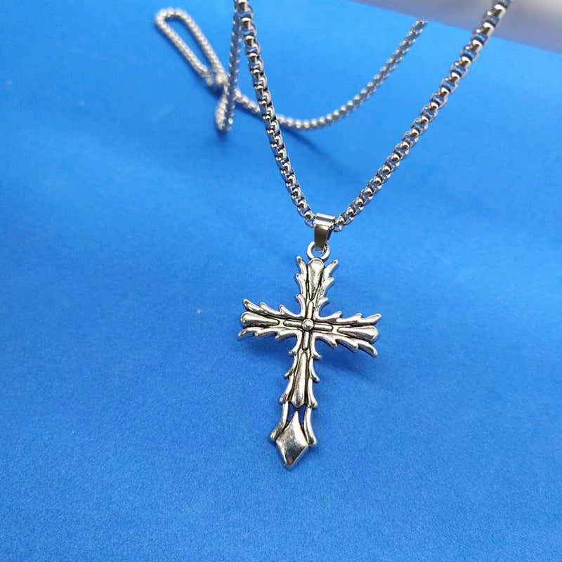 Stainless steel diamond studded cross necklace (Minimo de Compra 2)  MYA-ZhongR007