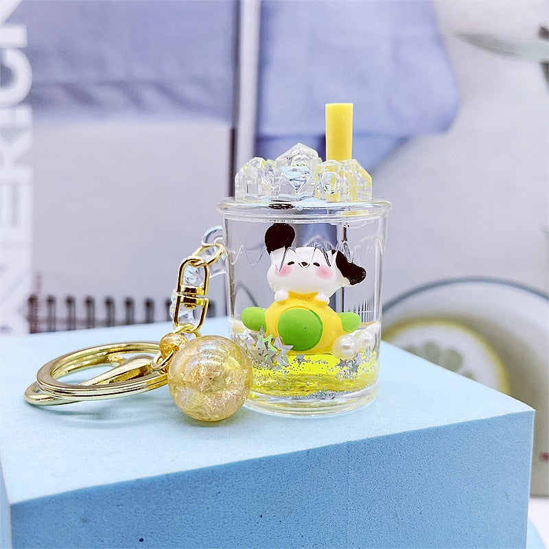 PVC cartoon floating oil keychain MYA-DMF013