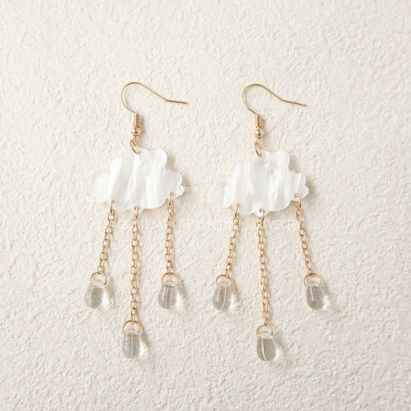 Acrylic Cloud Chain Earrings (Minimo de Compra 3) MYA-OuG046