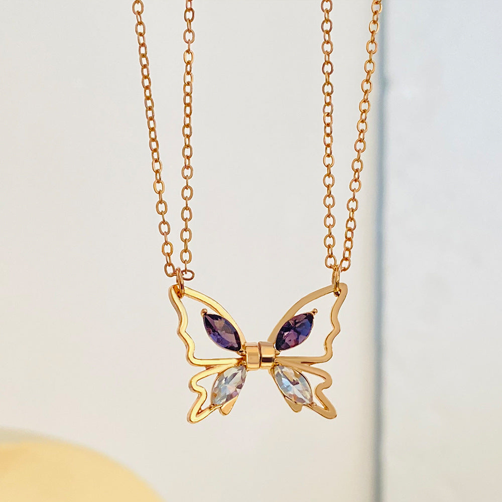 Alloy popular butterfly necklace MIC-MiaoY046