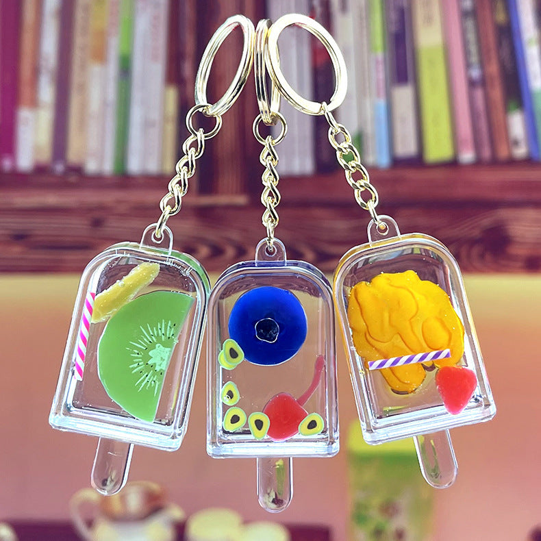 Keychain Resin Ice Cream Popsicle Ice Cream Model Pendant Minimo de compra 2 MQu011