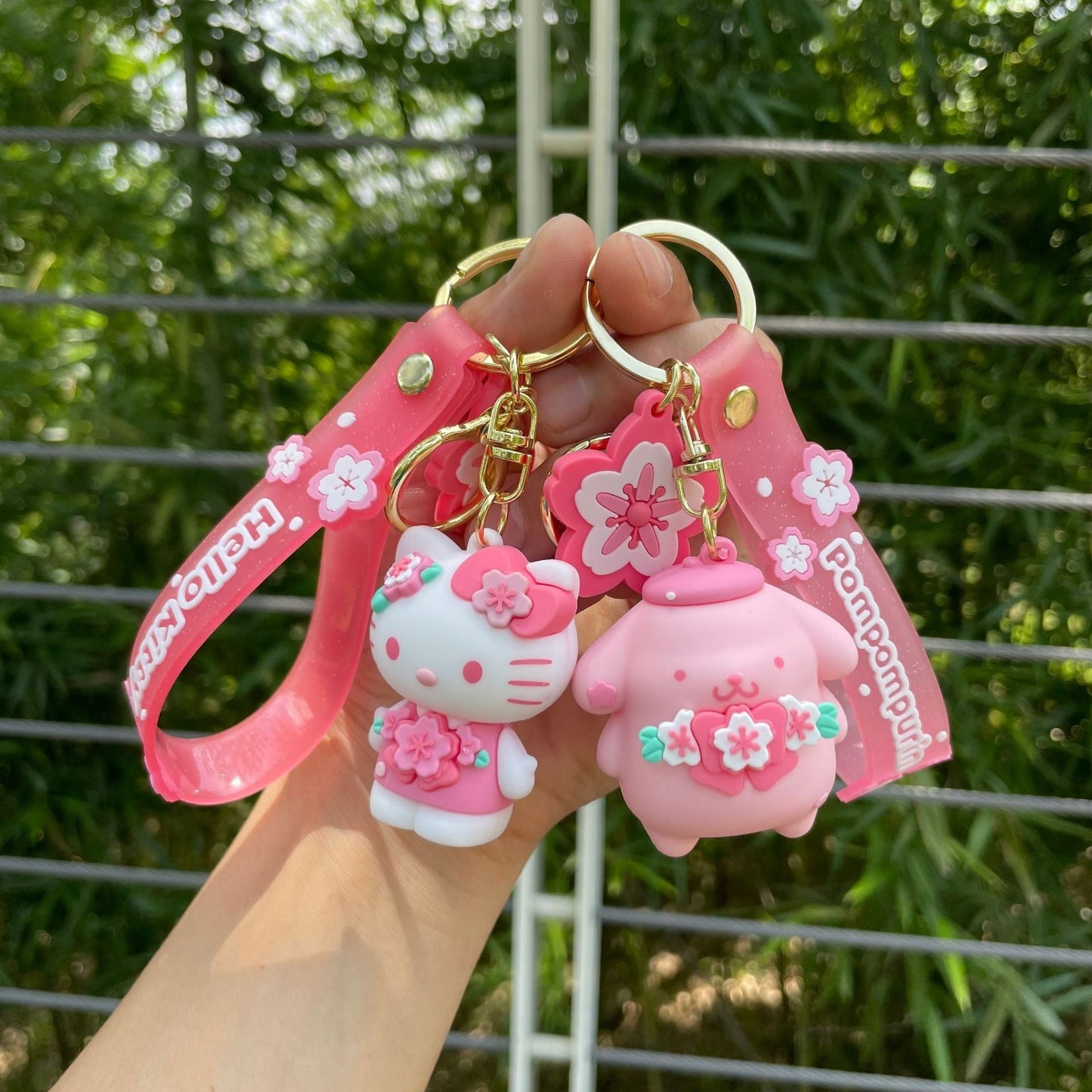 PVC pink cherry blossom KeychainMinimo de compra 2 MIC-YaoP006