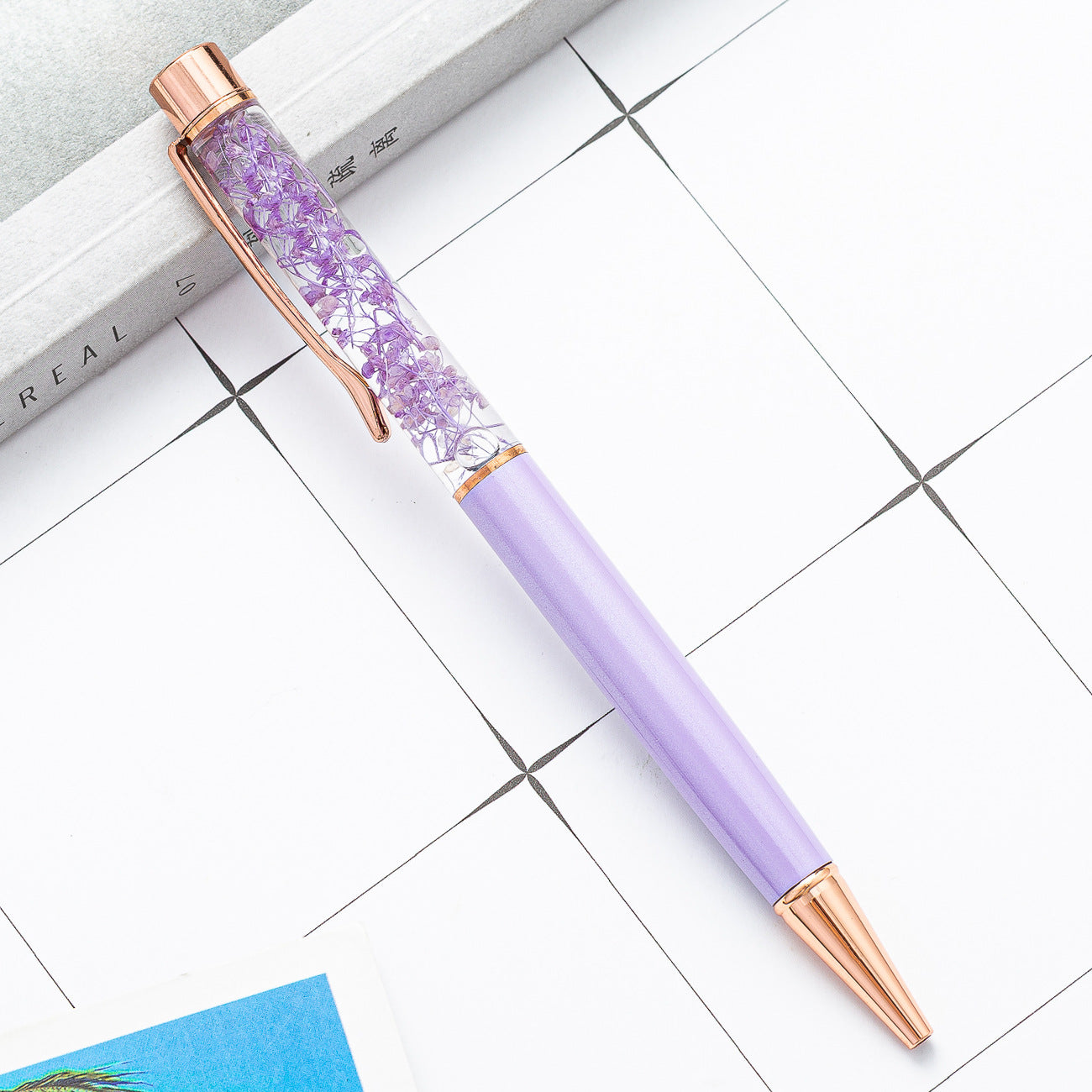 DIY Dried Flower Metal Ballpoint Pen Huah023