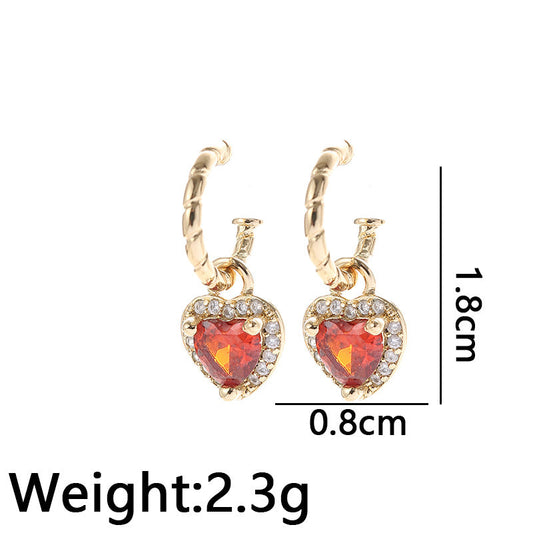 Heart rhistone Copper Gold Plated 14k(Minimo de Compra 2) MIC-GuTe003