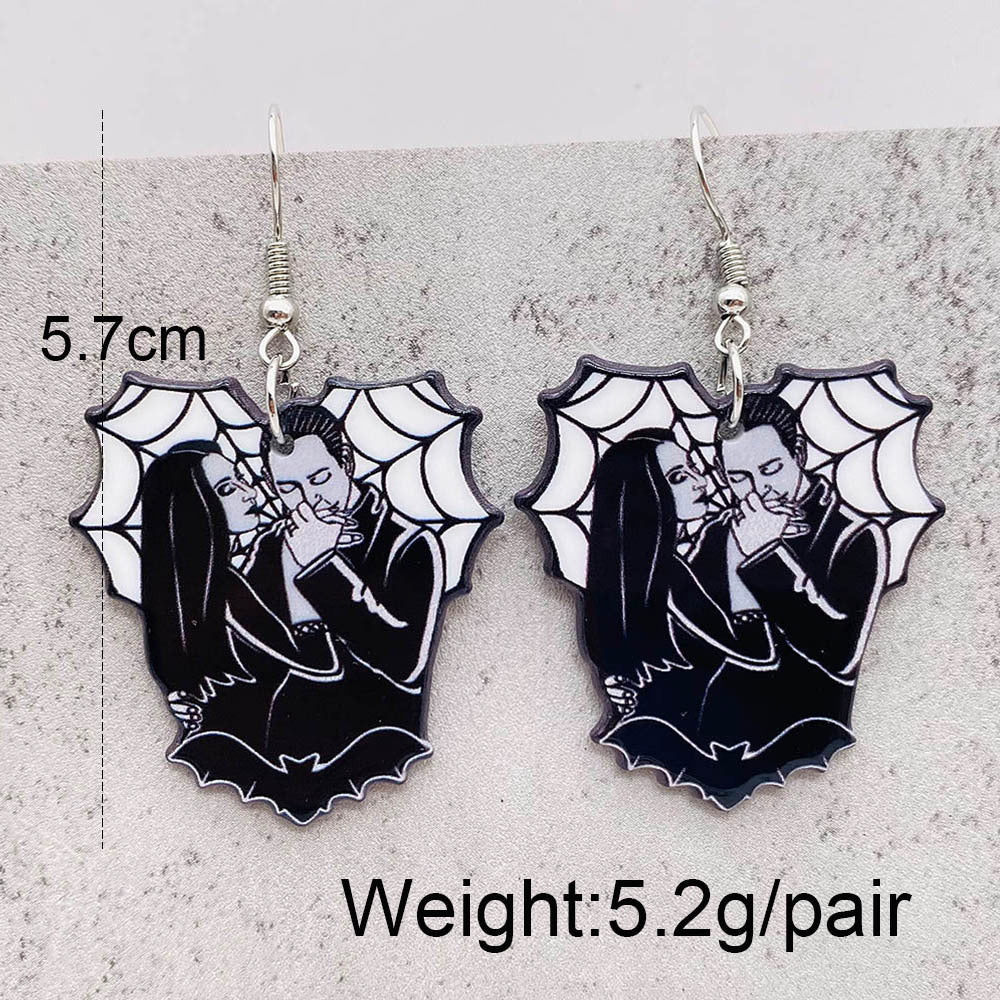 Acrylic Love Skull Earrings (Minimo de Compra 2) MIC-ChenY036