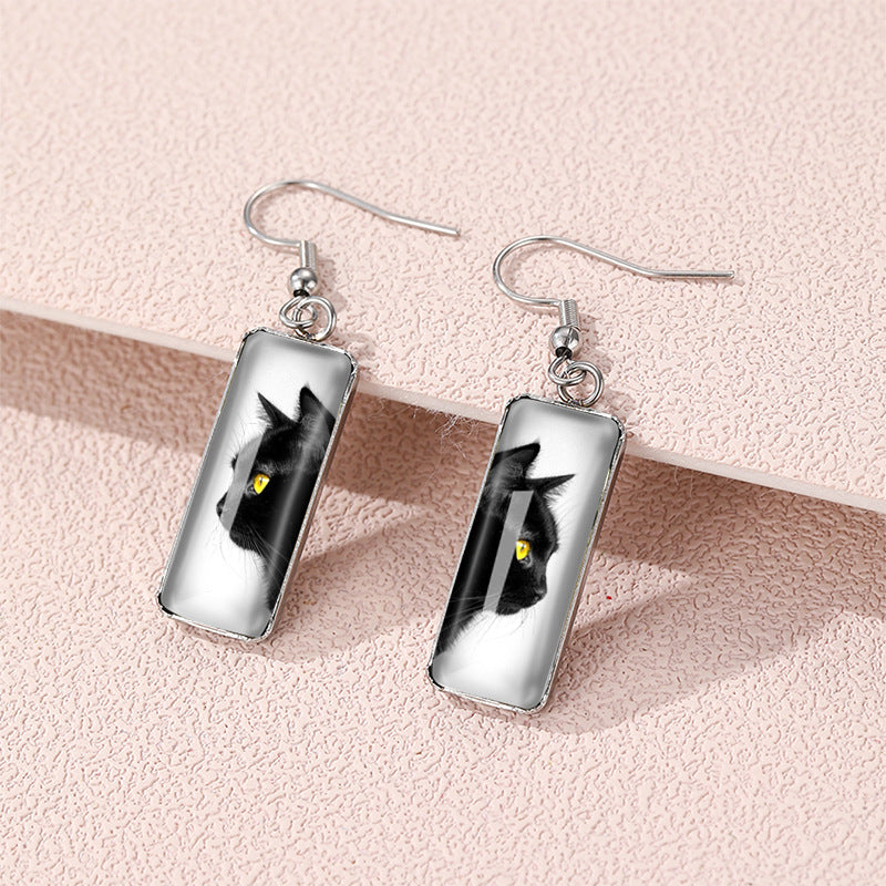 Alloy Cat Comic Style Earrings (Minimo de compra 5) MIC-XiangL063