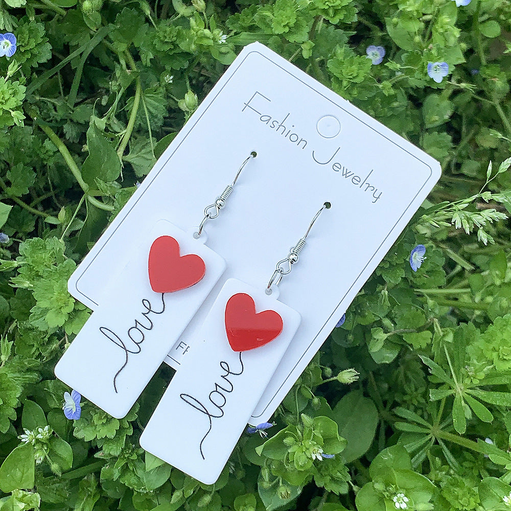 Acrylic Love Earrings (Minimo de compra 2) MIC-ManT021