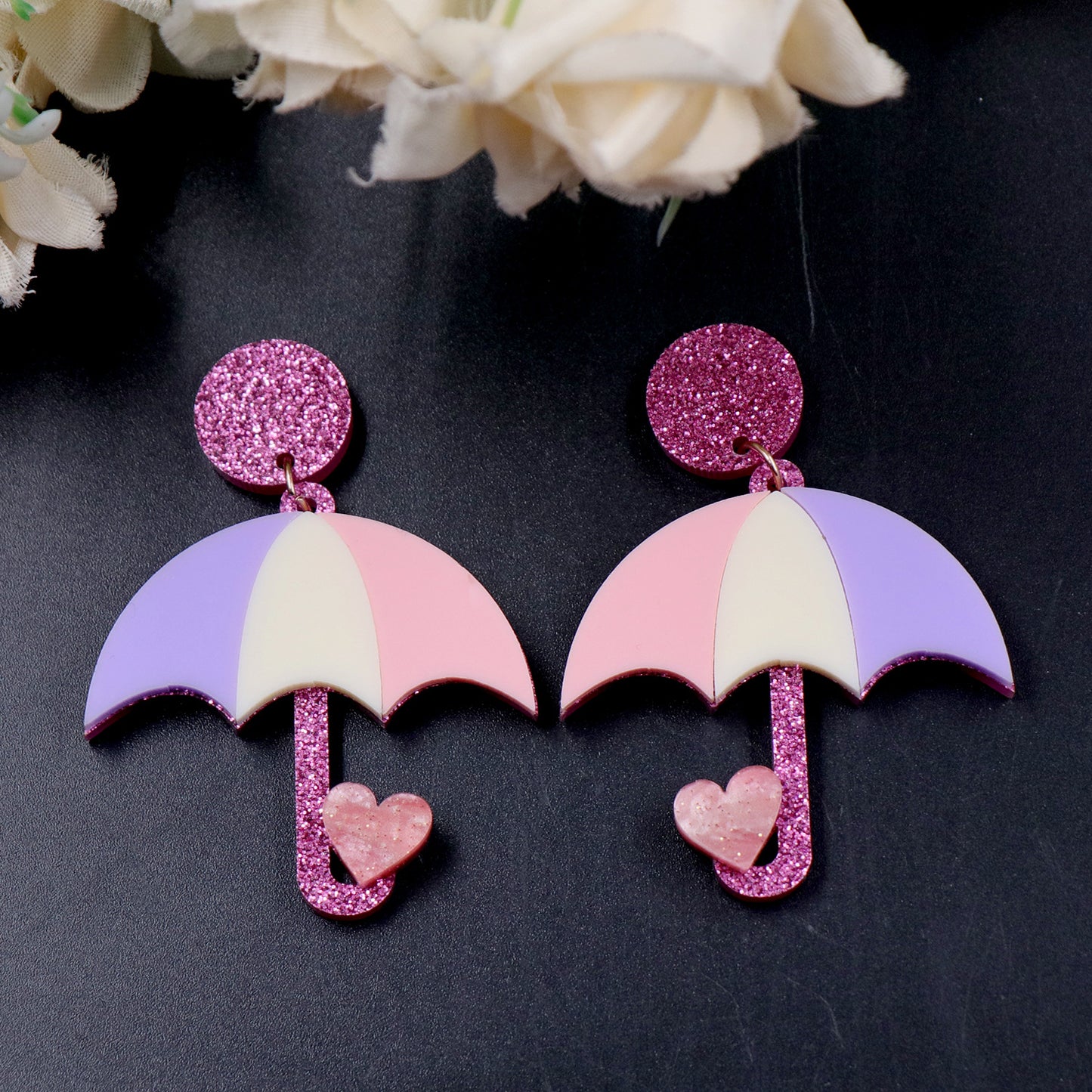 Alloy acrylic umbrella earrings (Minimo de compra 5) MIC-XiaoY081